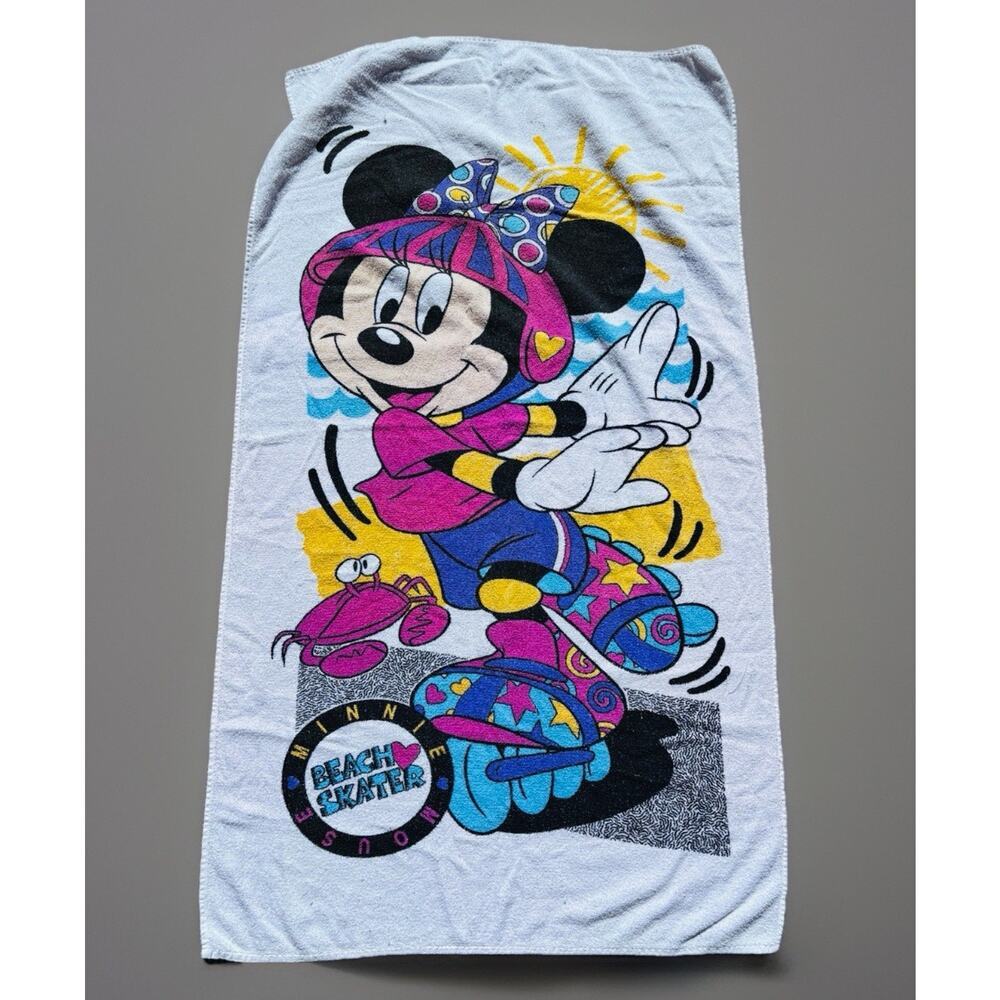Vintage Walt DISNEY Production MINNIE MOUSE Beach Skater Towel by Franco 90's